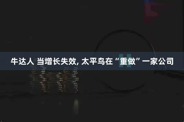 牛达人 当增长失效, 太平鸟在“重做”一家公司